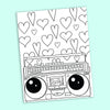 Boombox Coloring Page - Free Downloadable PDF