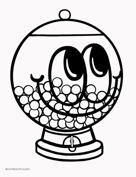 Gumball Machine Coloring Page