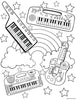Keytar Coloring Page - Free Downloadable PDF