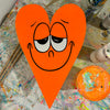 Neon Orange Sweet Heart Cut-Out Painting