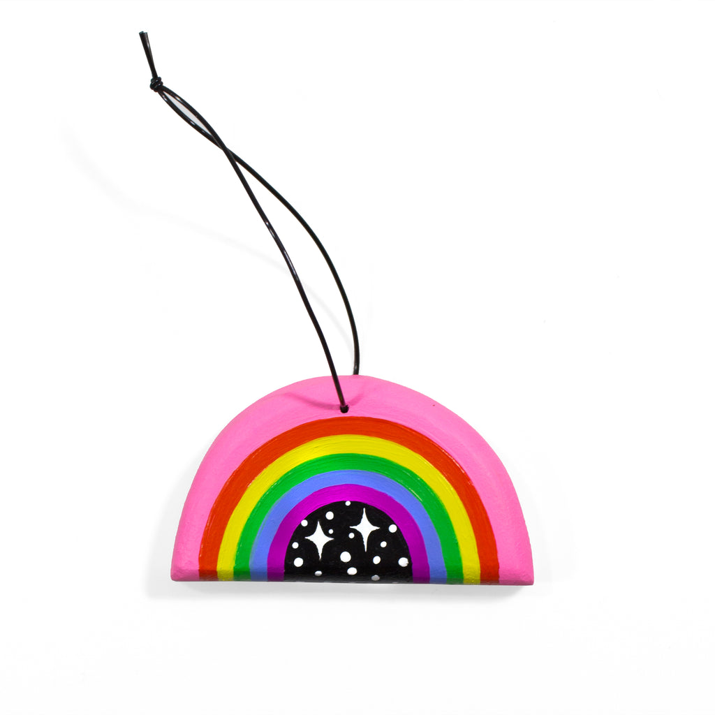 Hand Painted Space Rainbow Ornament