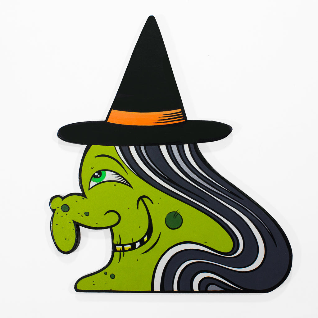 Hand-Painted Cackling Witch