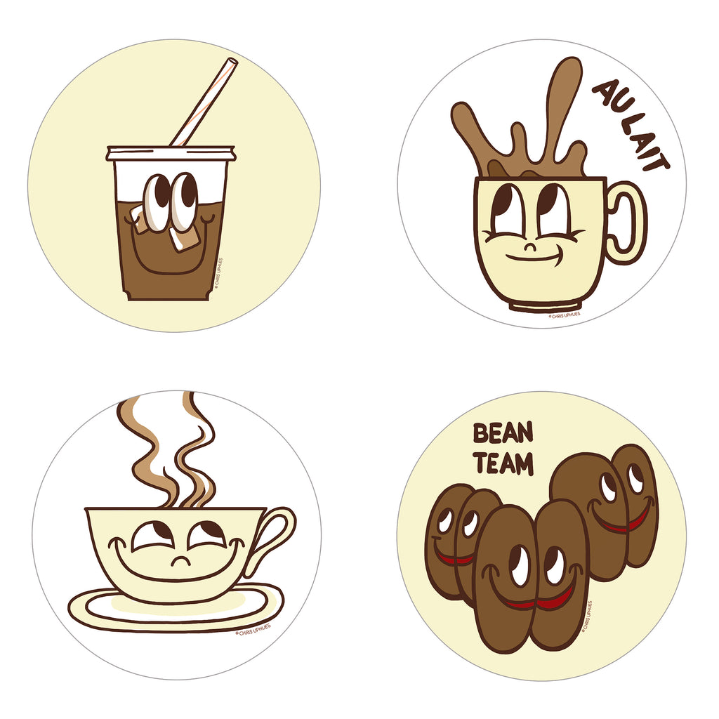 Scratch and Sniff Sticker Set of 16 - Coffee