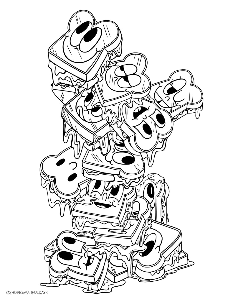 Grilled Cheese Coloring Page Free Downloadable PDF Beautiful Days