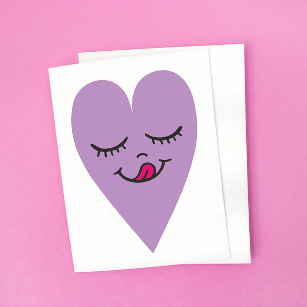 Happy Heart Card - Lavender Heart