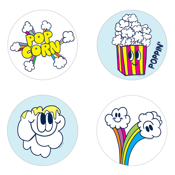 Scratch and Sniff Sticker Set of 16 - Popcorn