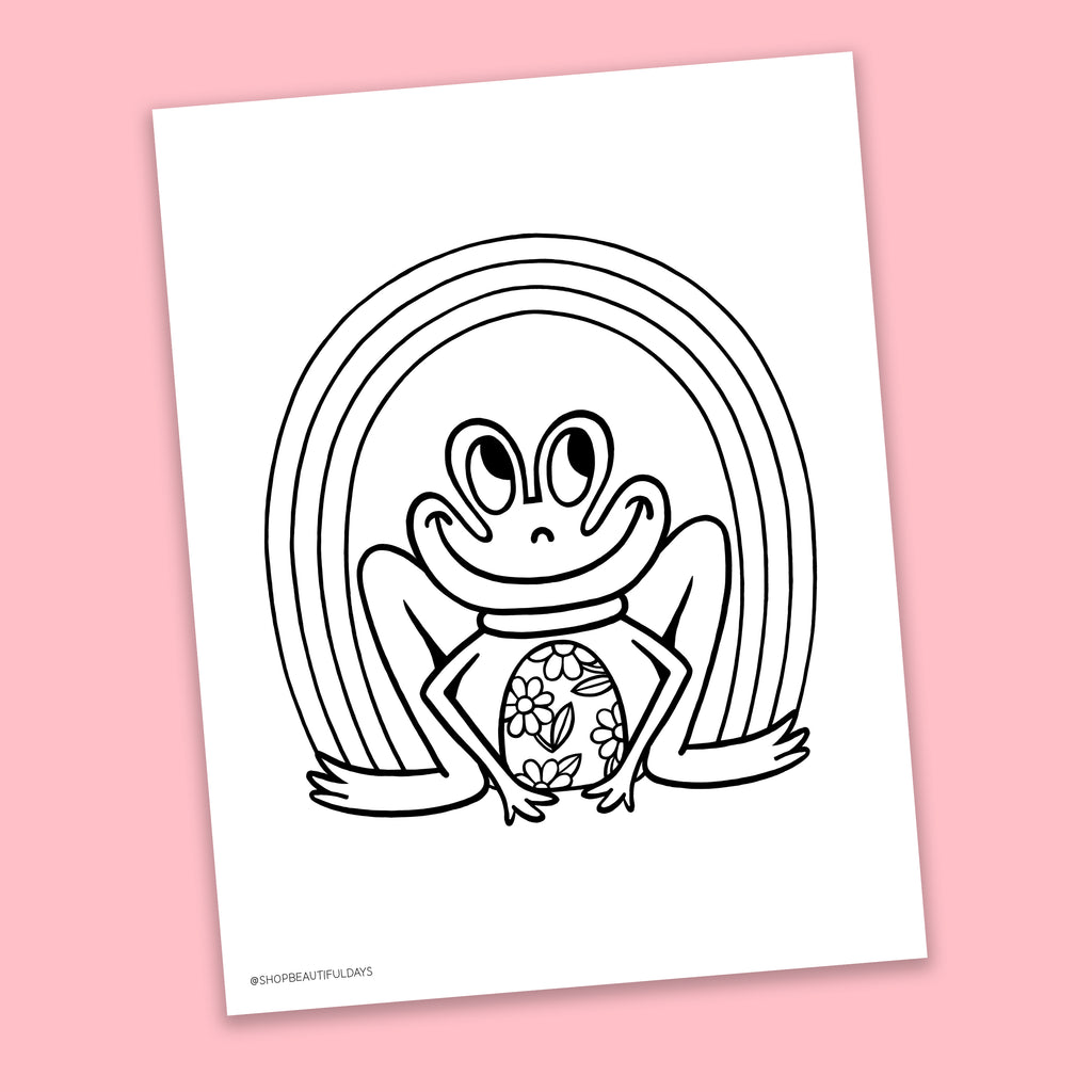Frog Coloring Page - Free Downloadable PDF