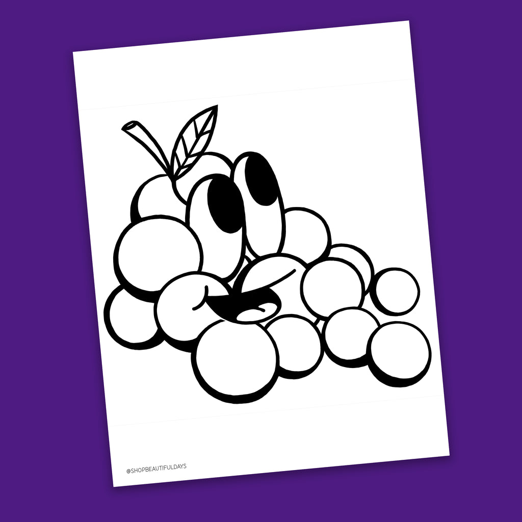 grapes coloring page